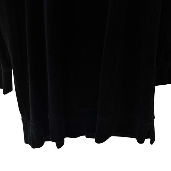 Eileen Fisher Women's Large Black Velour L/S Drop Shoulder Tunic Sweatshirt - Picture 7 of 10